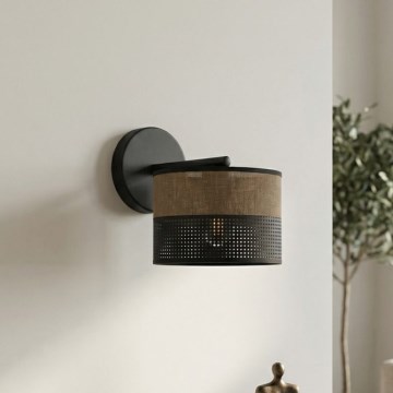 Стенна лампа KARBON 1xE27/15W/230V черна/кафява