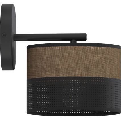 Стенна лампа KARBON 1xE27/15W/230V черна/кафява