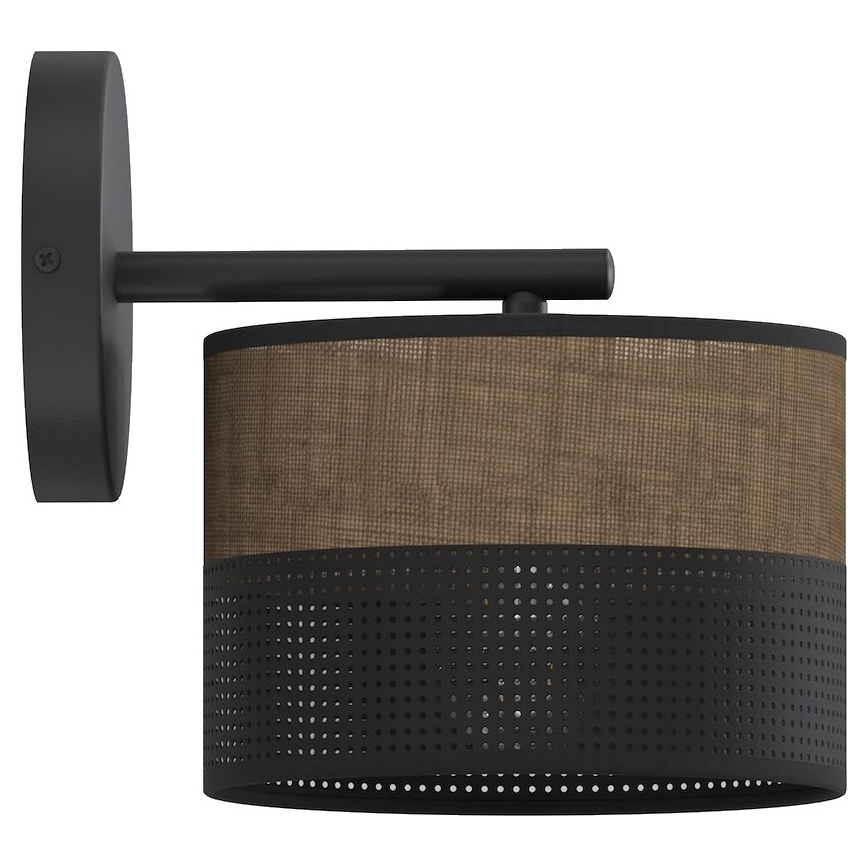 Стенна лампа KARBON 1xE27/15W/230V черна/кафява