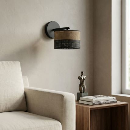 Стенна лампа KARBON 1xE27/15W/230V черна/кафява