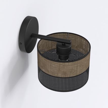 Стенна лампа KARBON 1xE27/15W/230V черна/кафява