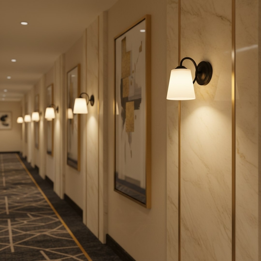 Стенна лампа PAFOS 1xE27/15W/230V черна