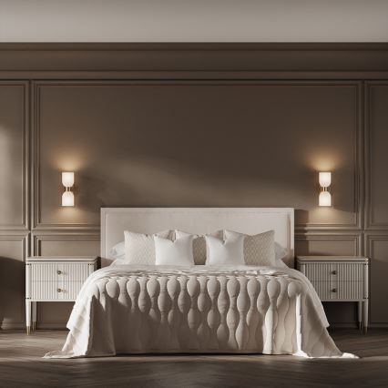 Стенна лампа PIEGA 2xE14/10W/230V месинг/бял