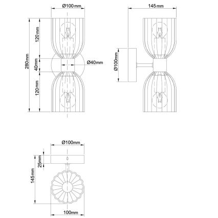 Стенна лампа PIEGA 2xE14/10W/230V месинг/бял