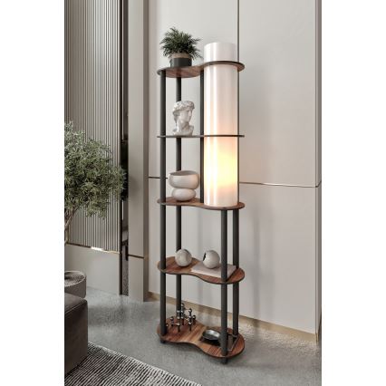 Стенна лампа с поличками NOTO 1xE27/40W/230V кафяво/черно