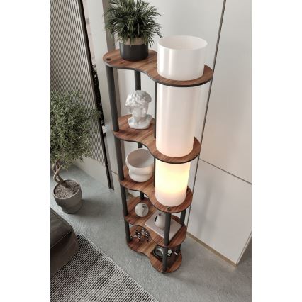 Стенна лампа с поличками NOTO 1xE27/40W/230V кафяво/черно