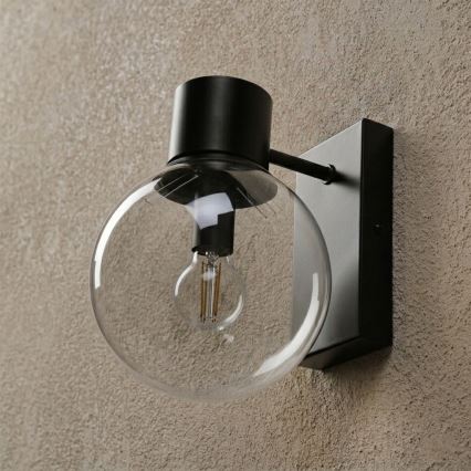 Стенна лампа SFERIO 1xE14/5W/230V черна/прозрачна