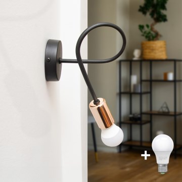 Стенна лампа TUBE 1xE27/15W/230V черна