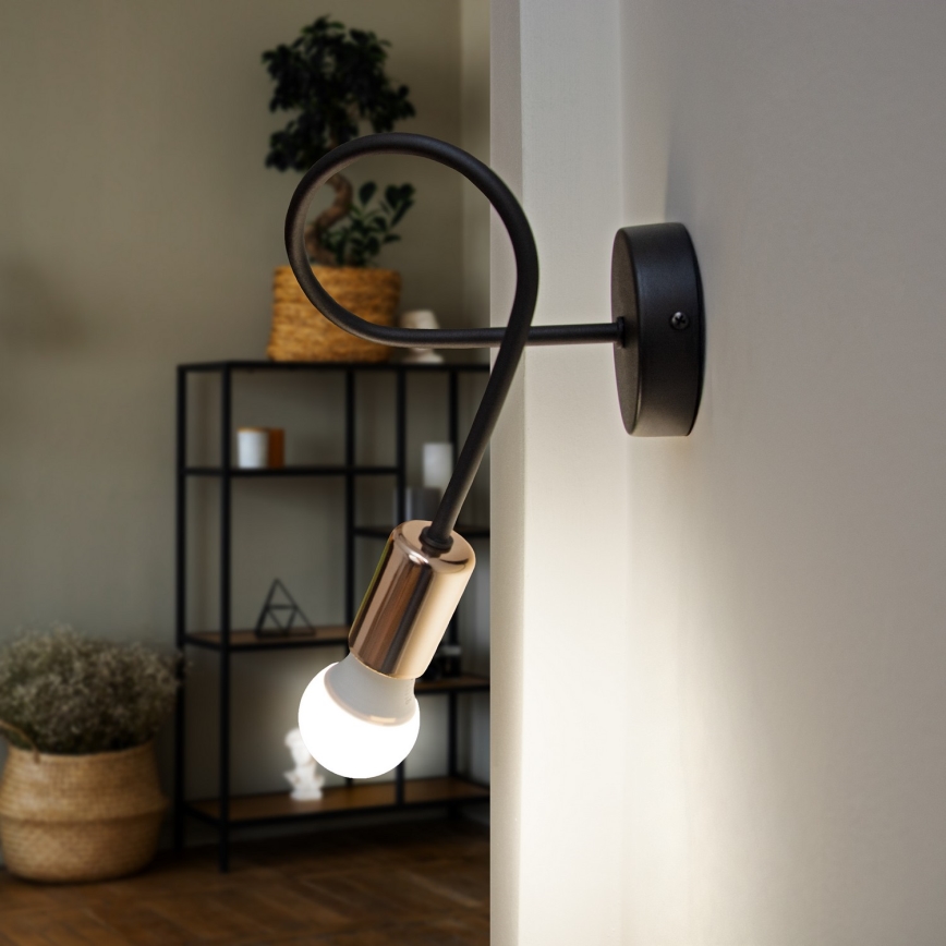 Стенна лампа TUBE 1xE27/15W/230V черна