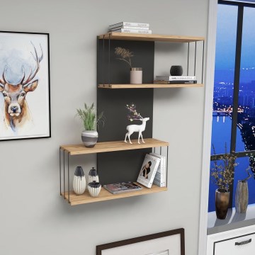 Стенна полица DESTAN 65x96x19 cm антрацит/кафява