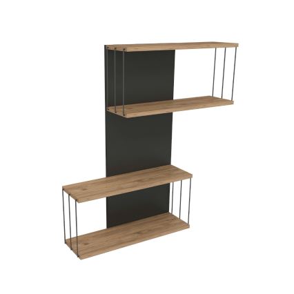 Стенна полица DESTAN 65x96x19 cm антрацит/кафява