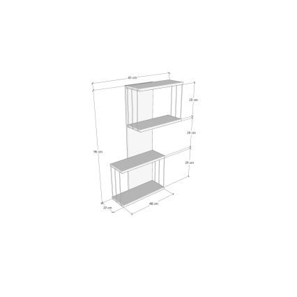 Стенна полица DESTAN 65x96x19 cm антрацит/кафява