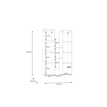 Стенна полица INAR дъб/бежова