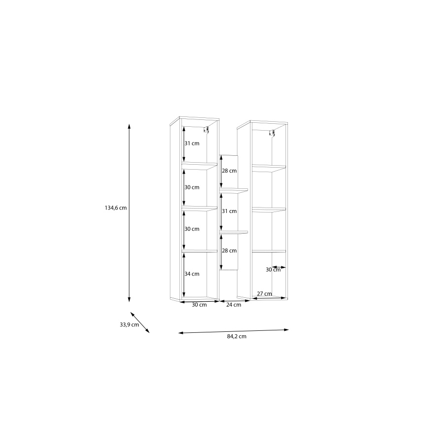 Стенна полица INAR дъб/бежова