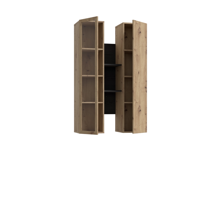 Стенна полица INAR дъб/черен