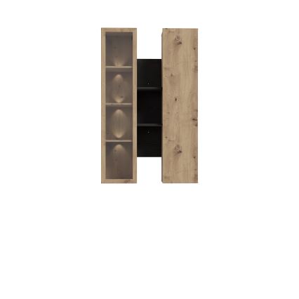 Стенна полица INAR дъб/черен