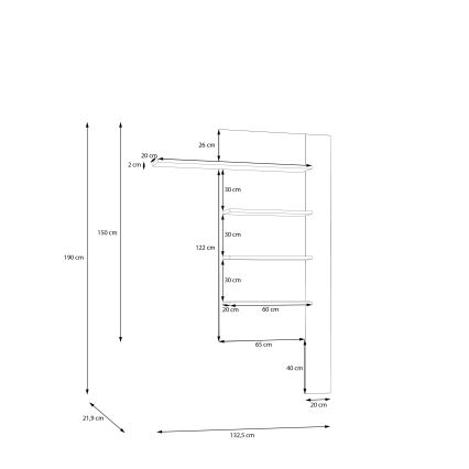 Стенна полица INAR дъб/кафява