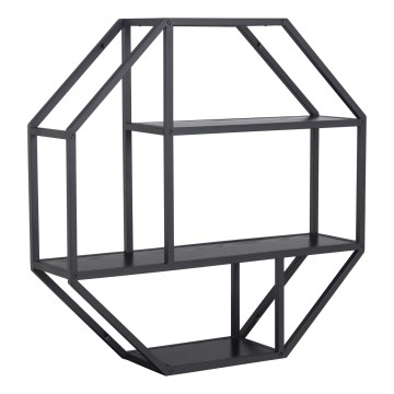 Стенна полица SARON 77x77 см, черна