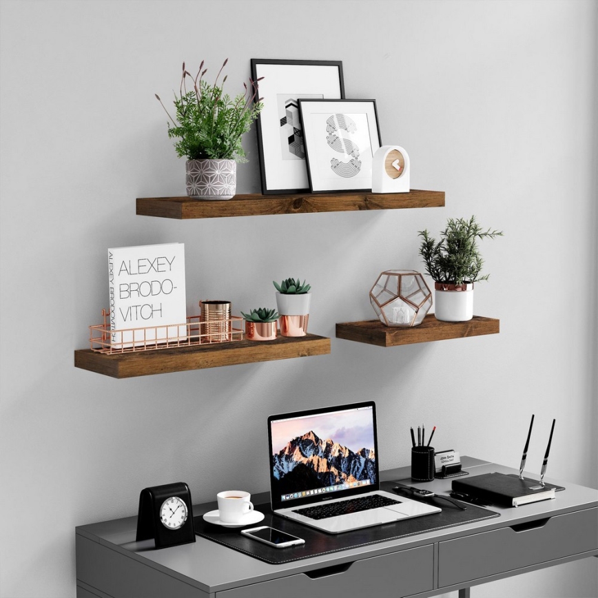 Стенна полица SHELFY в кафяво