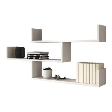 Стенна полица TRIO 119x55x18 см бяла