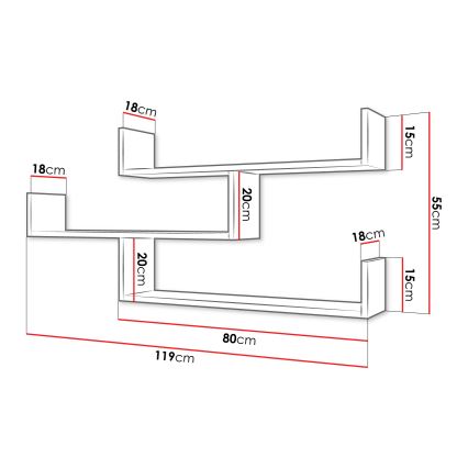 Стенна полица TRIO 55x119 cm кашемир