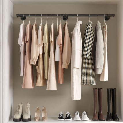 Стенна поставка за закачалки LINEA, черна