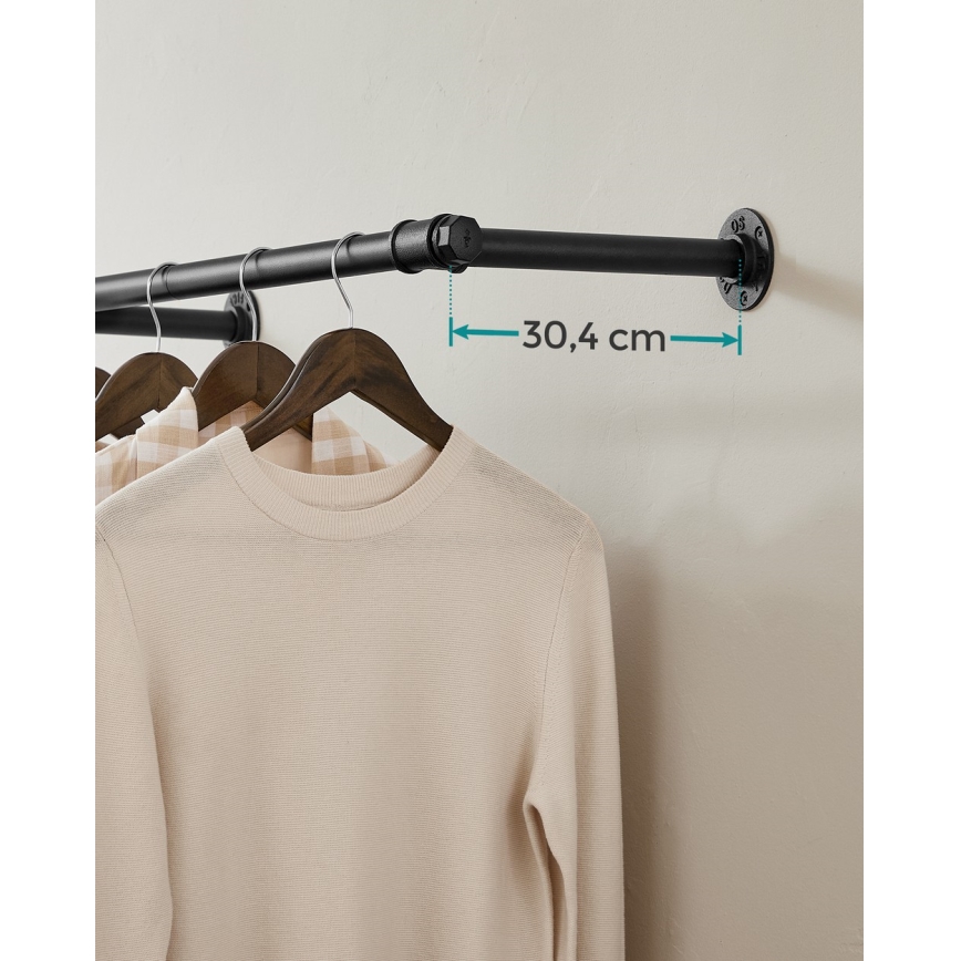 Стенна поставка за закачалки LINEA, черна