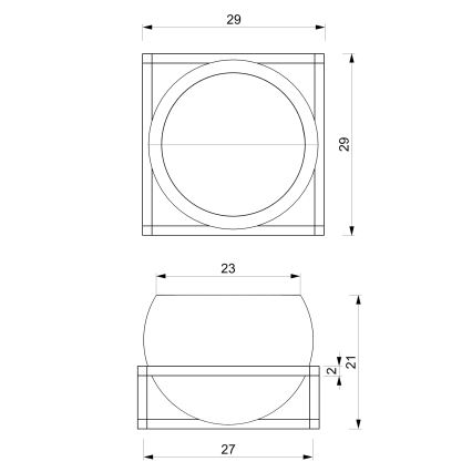 Стенна саксия 27x29 см черен