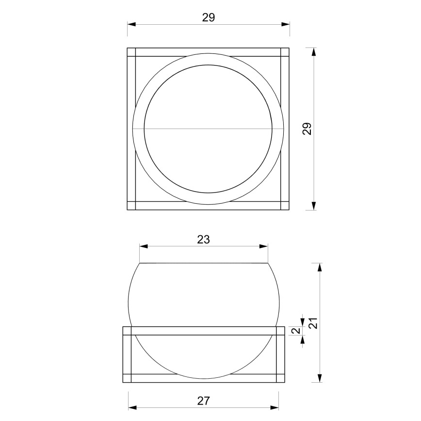 Стенна саксия 27x29 см черен