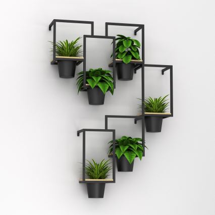 Стенна саксия 38x18 см черна