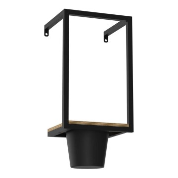 Стенна саксия 38x18 см черна