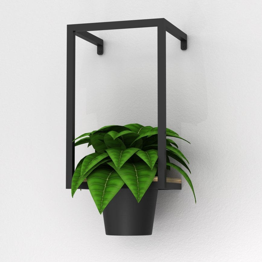 Стенна саксия 38x18 см черна