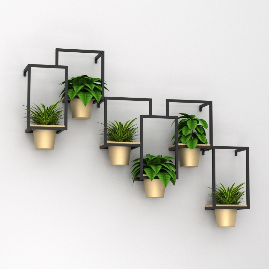 Стенна саксия 38x18 см златиста