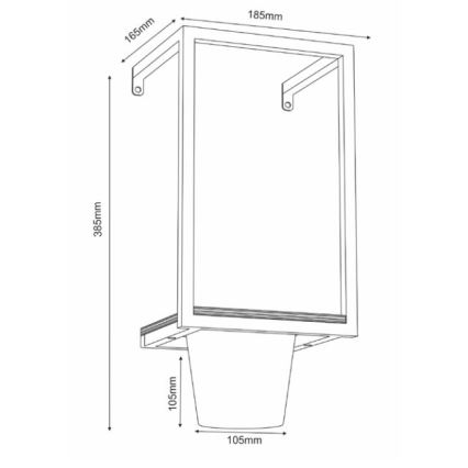 Стенна саксия 38x18 см златиста