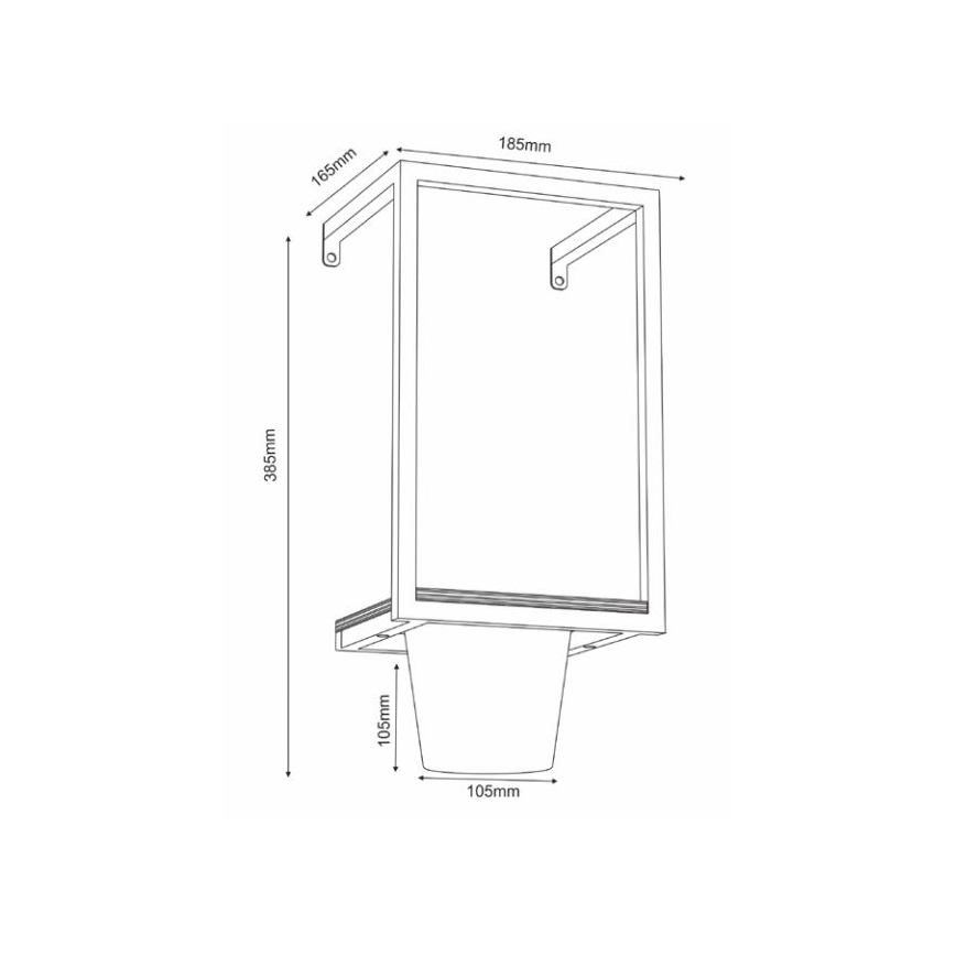 Стенна саксия 38x18 см златиста