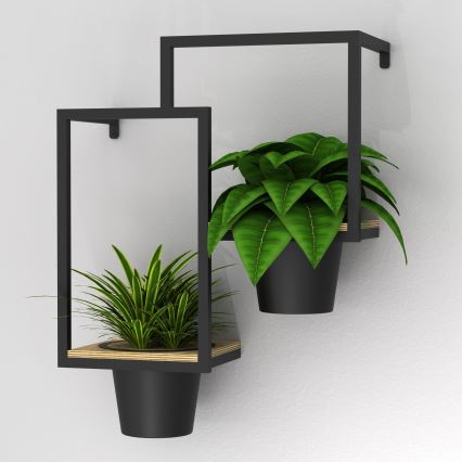 Стенна саксия 46x36 см черна