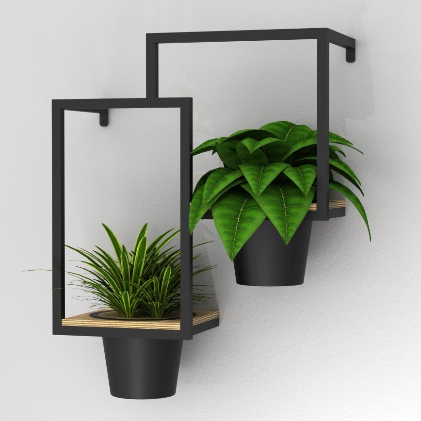 Стенна саксия 46x36 см черна