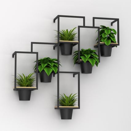 Стенна саксия 46x36 см черна