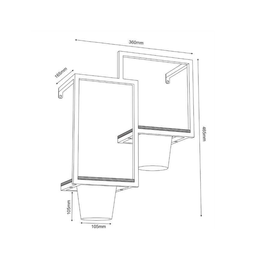 Стенна саксия 46x36 см златиста