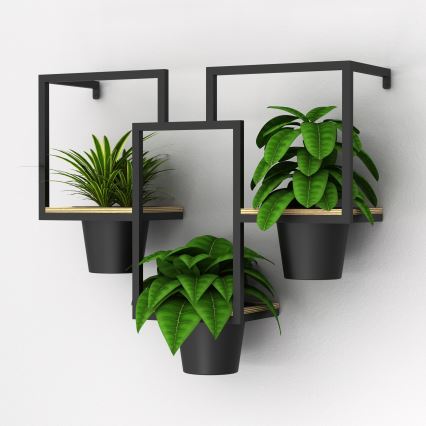 Стенна саксия 46x53 см черна