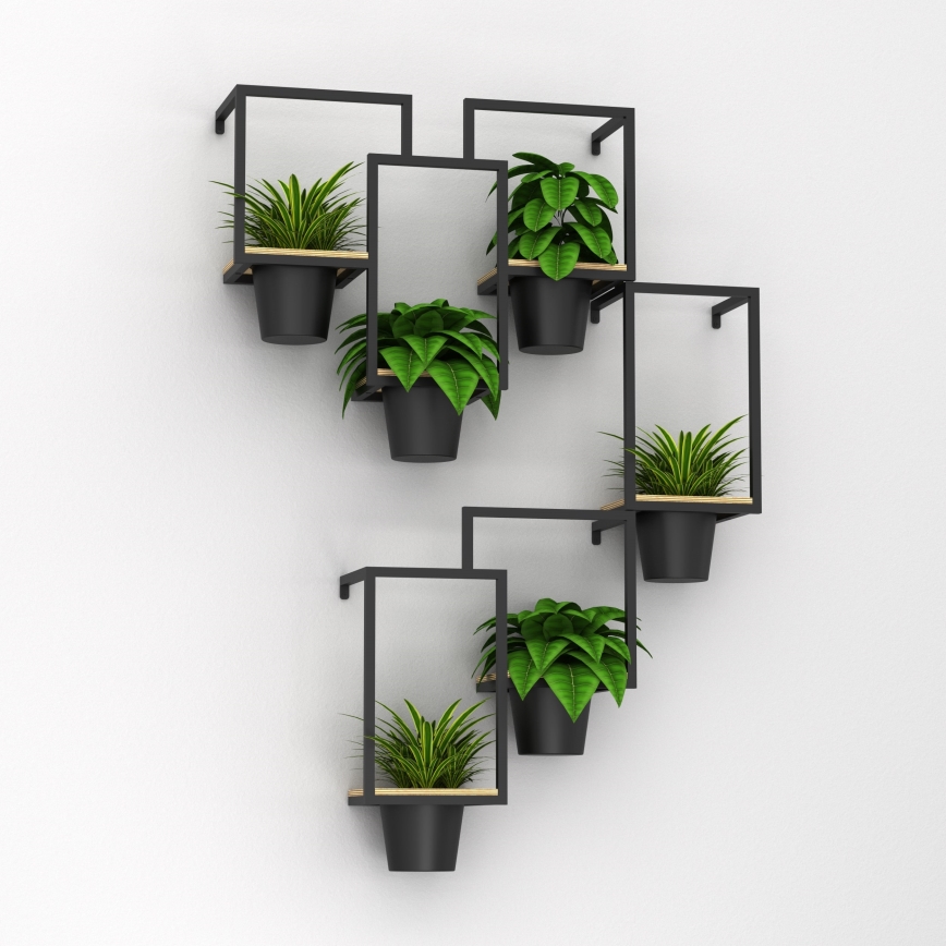 Стенна саксия 46x53 см черна