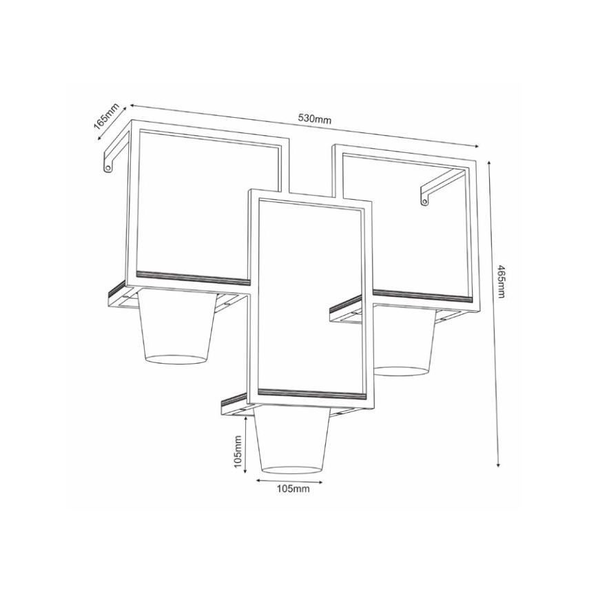 Стенна саксия 46x53 см черна