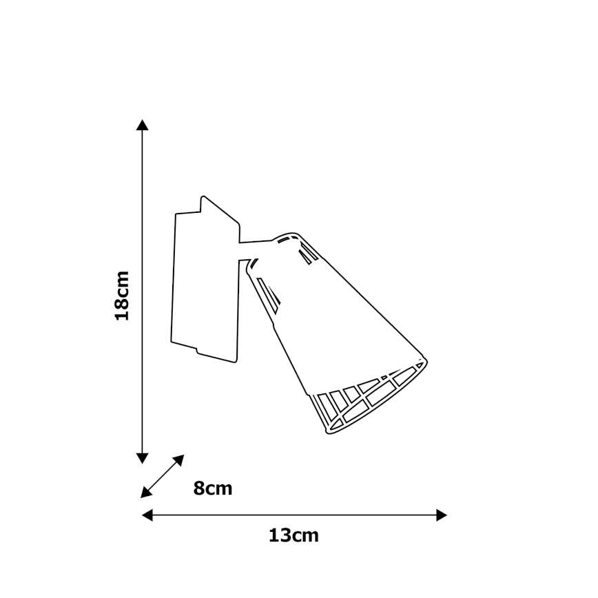 Стенна Точково осветително тяло RICK 1xE14/40W/230V