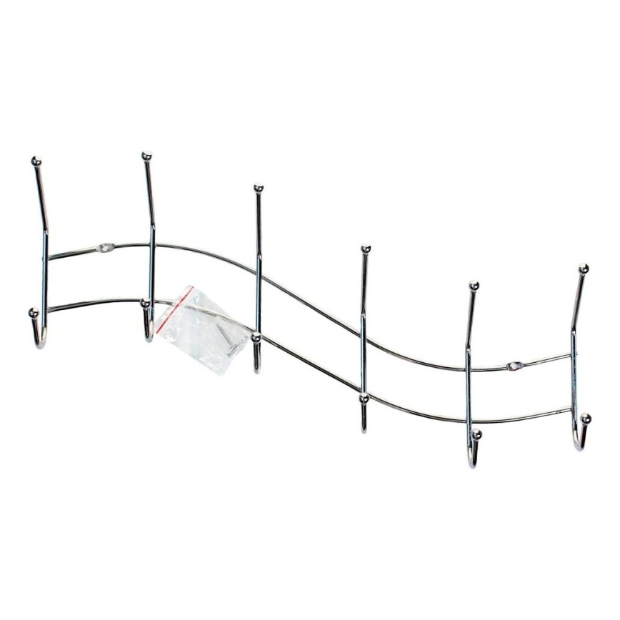 Стенна вълнообразна закачалка 13,5x44,5 см, лъскав хром