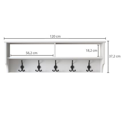 Стенна закачалка RANI 120x37,2 см бял