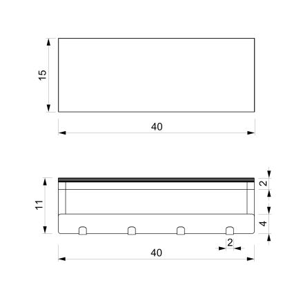 Стенна закачалка за кърпа с рафт 10х40 см черна