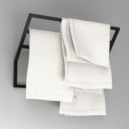 Стенна закачалка за кърпи 37x60 см черен