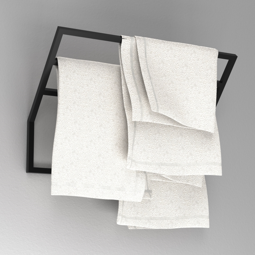 Стенна закачалка за кърпи 37x60 см черен