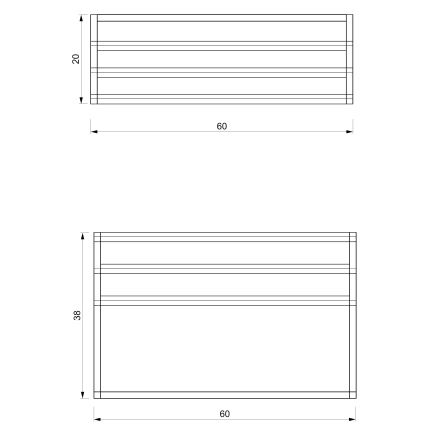 Стенна закачалка за кърпи 37x60 см черен