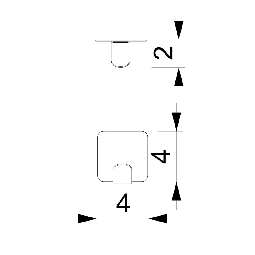 Стенна закачалка 4x4 см черен